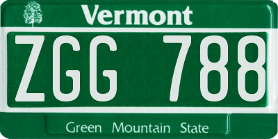 VT license plate ZGG788