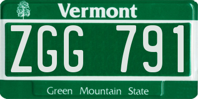 VT license plate ZGG791