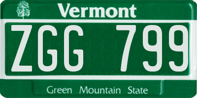 VT license plate ZGG799