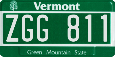 VT license plate ZGG811