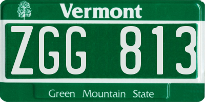 VT license plate ZGG813