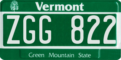 VT license plate ZGG822