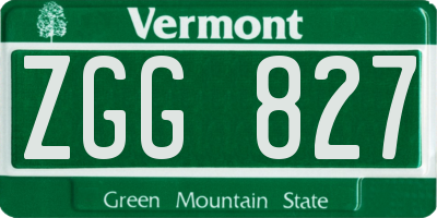 VT license plate ZGG827