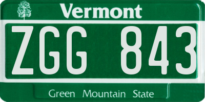 VT license plate ZGG843