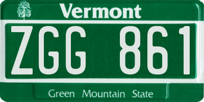 VT license plate ZGG861
