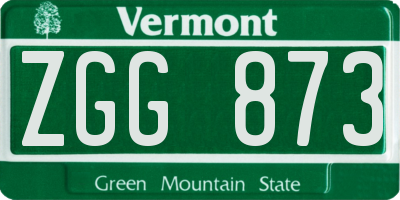 VT license plate ZGG873