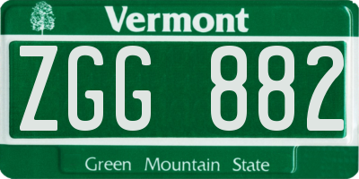 VT license plate ZGG882
