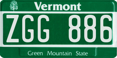 VT license plate ZGG886