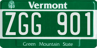 VT license plate ZGG901