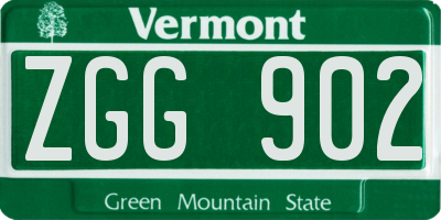 VT license plate ZGG902