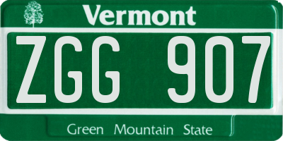VT license plate ZGG907