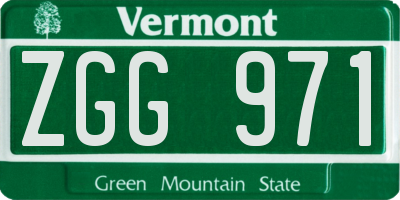 VT license plate ZGG971