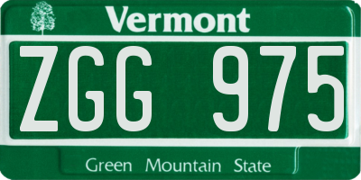 VT license plate ZGG975