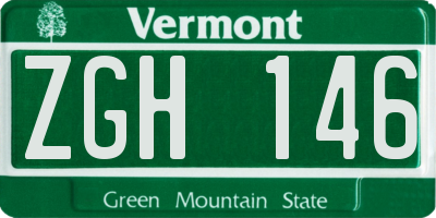 VT license plate ZGH146