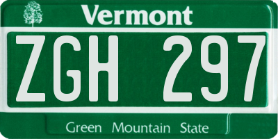 VT license plate ZGH297