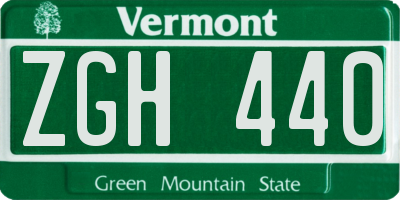 VT license plate ZGH440