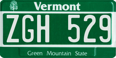 VT license plate ZGH529