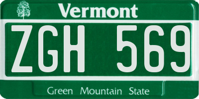 VT license plate ZGH569