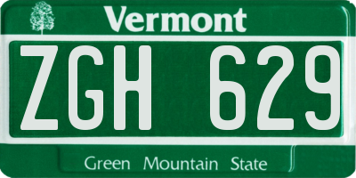 VT license plate ZGH629