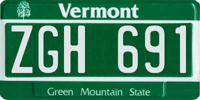 VT license plate ZGH691