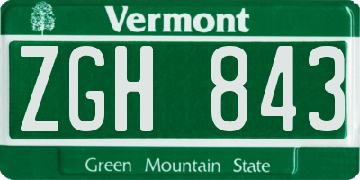 VT license plate ZGH843