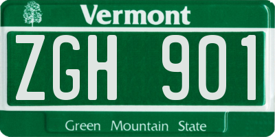 VT license plate ZGH901