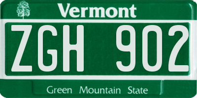 VT license plate ZGH902