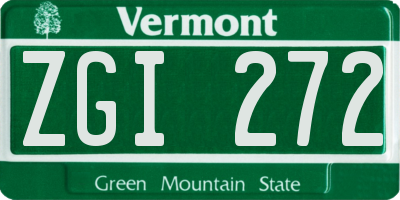 VT license plate ZGI272
