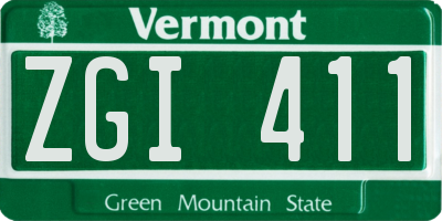 VT license plate ZGI411