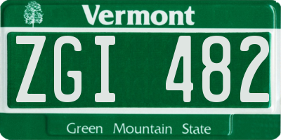 VT license plate ZGI482