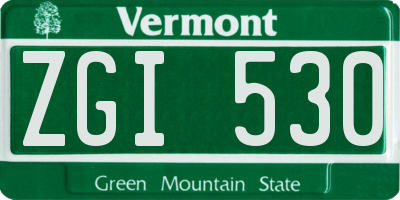 VT license plate ZGI530