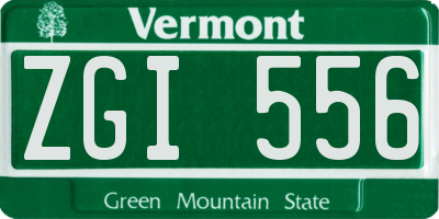 VT license plate ZGI556