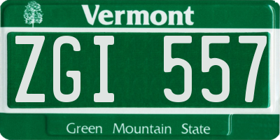 VT license plate ZGI557