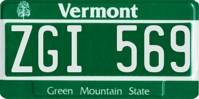VT license plate ZGI569