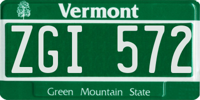VT license plate ZGI572