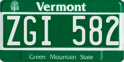 VT license plate ZGI582