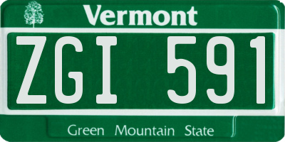 VT license plate ZGI591