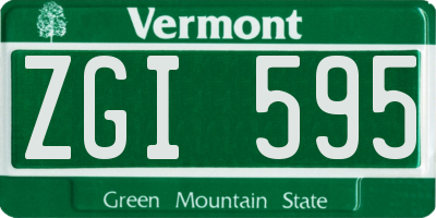 VT license plate ZGI595
