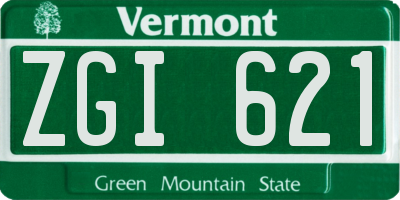 VT license plate ZGI621