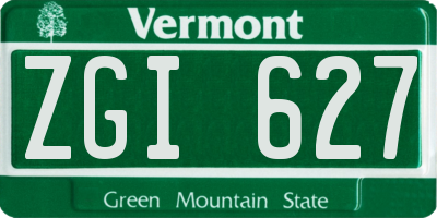 VT license plate ZGI627