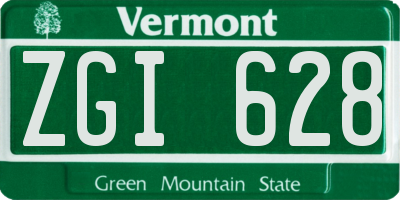 VT license plate ZGI628