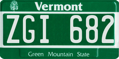 VT license plate ZGI682
