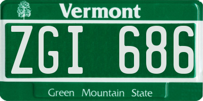 VT license plate ZGI686