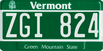 VT license plate ZGI824