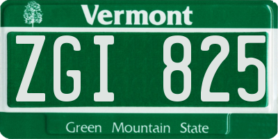 VT license plate ZGI825