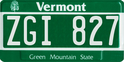 VT license plate ZGI827