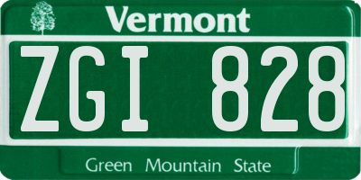 VT license plate ZGI828