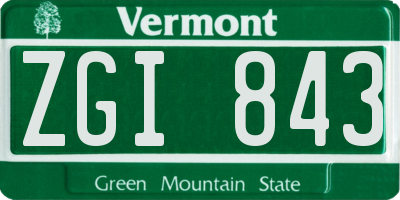 VT license plate ZGI843