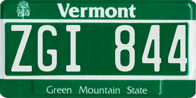 VT license plate ZGI844