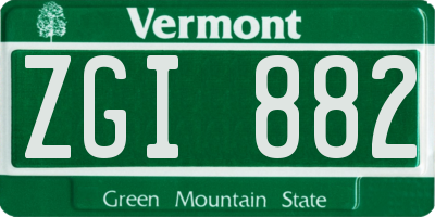 VT license plate ZGI882